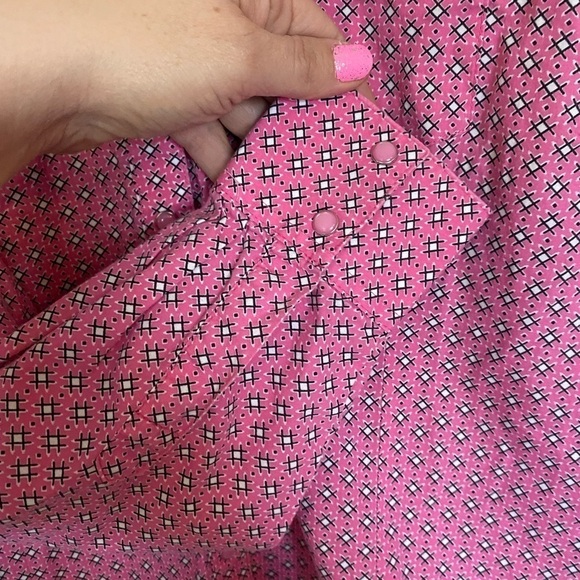 Pink wranglers, western shirt, XXL button down pink and white - Picture 7 of 8